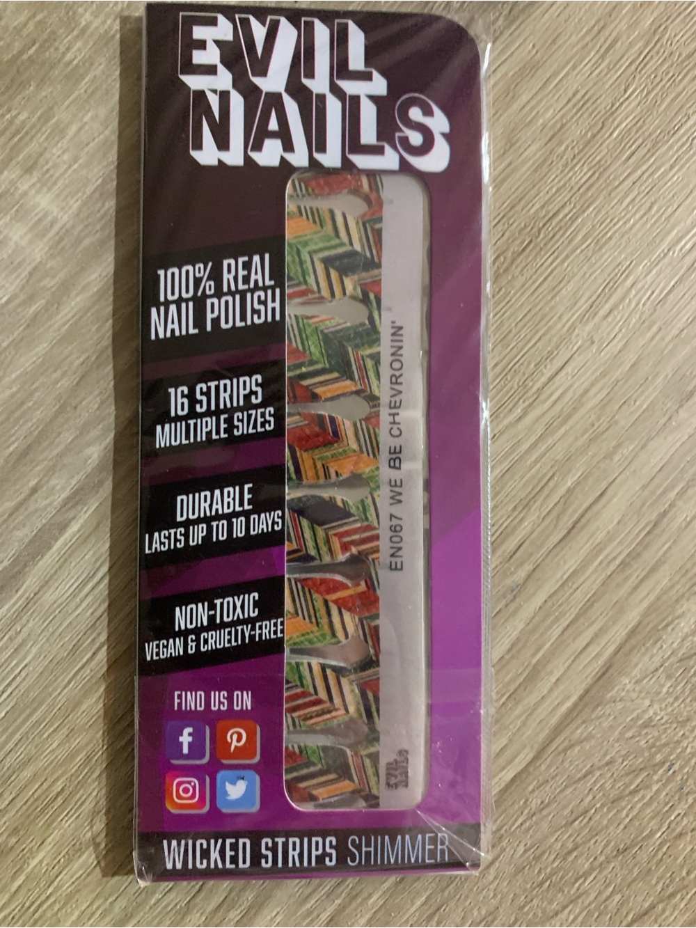 Evil Nails Wicked Strips Shimmer Nail Polish Strips - We Be Chevronin’